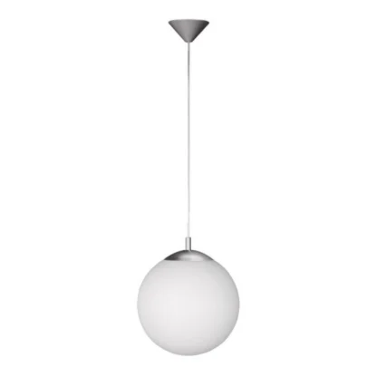 Pendellampa POINT, vit kökslampa, frostad glas, klassisk design