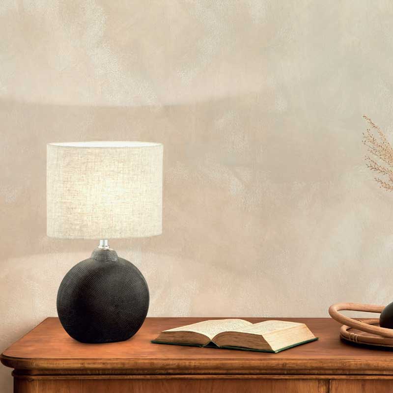 Bordslampa keramik svart