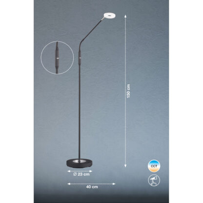 Golvlampa DENT, svart läslampa - Bild 3