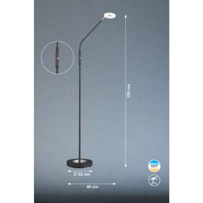Golvlampa DENT, svart läslampa - Bild 5