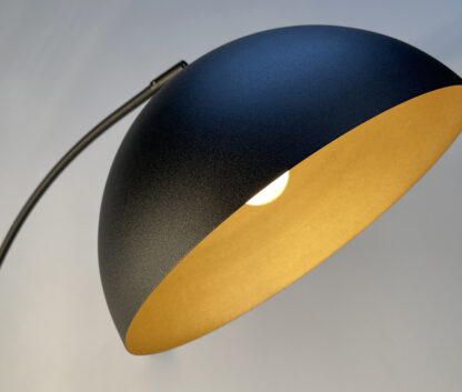 Golvlampa LEITA, retro, svart mässing, industri design, halvrund - Bild 3