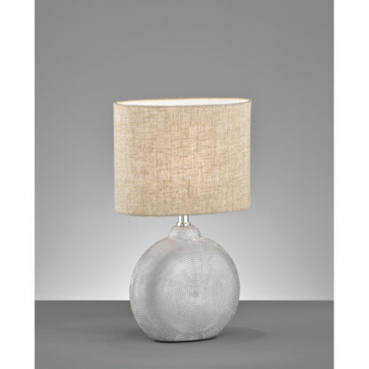 Bordslampa FORO, snygg liten lampa i beige och silver - Bild 3