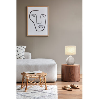Bordslampa FORO, snygg liten lampa i beige och silver - Bild 2