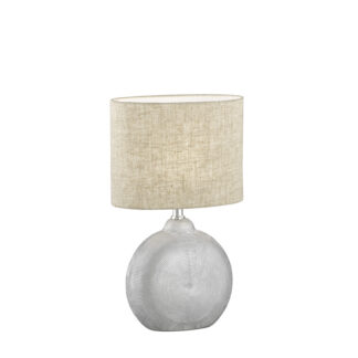 Bordslampa FORO, snygg liten lampa i beige och silver