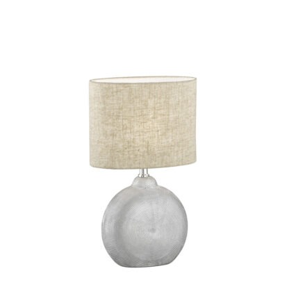 Bordslampa FORO, snygg liten lampa i beige och silver