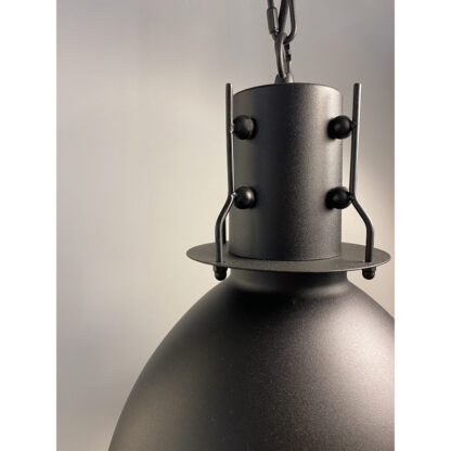 Pendellampa LONDON 3, industri look, matt svart - Bild 2