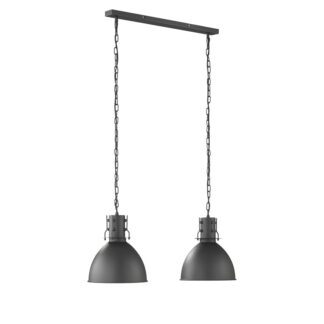 Pendellampa LONDON antik svart industri look