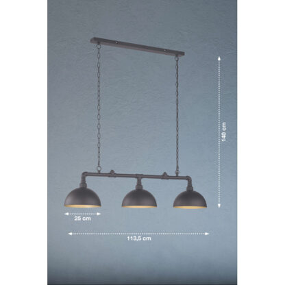 Pendellampa LEITA 3, retro, svart, industri design, kökslampa - Bild 4