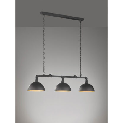 Pendellampa LEITA 3, retro, svart, industri design, kökslampa - Bild 3