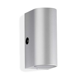 Fasadspot CARPI med sensor, silver, LED