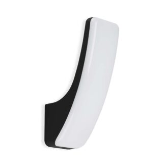 Fasadlampa GENT, retro design, svart/vit