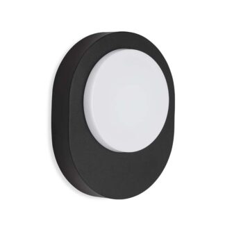 Fasadlampa PRAG, oval, svart/vit