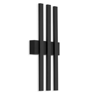 Fasadlampa GRAZ, 3-lågig LED, svart
