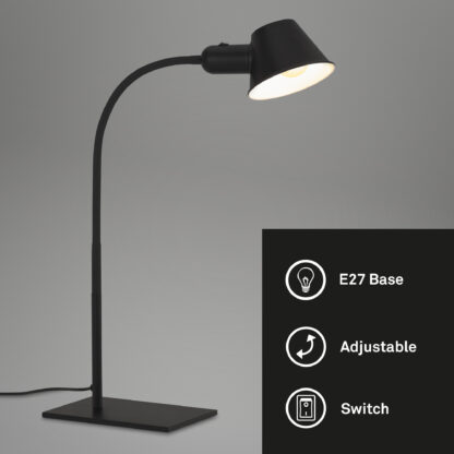 Skrivbordslampa RETROBELLO, klassisk design, svart - Bild 3
