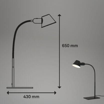 Skrivbordslampa RETROBELLO, klassisk design, svart - Bild 5