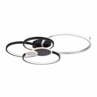 Taklampa PAPILON, svart vit, LED, stor plafond