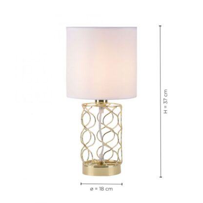 Bordslampa DEVANA, tygskärm, guld - Bild 4