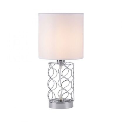 Bordslampa DEVANA, tygskärm, silver