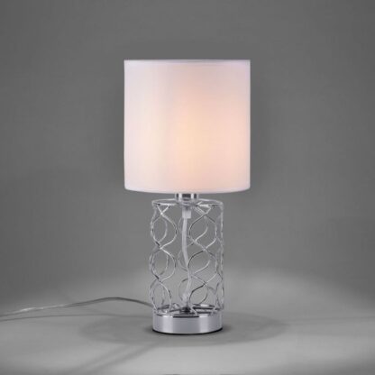 Bordslampa DEVANA, tygskärm, silver - Bild 4