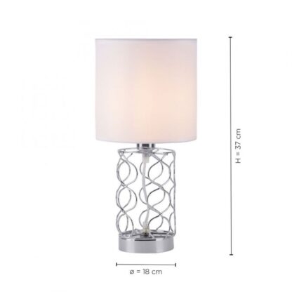 Bordslampa DEVANA, tygskärm, silver - Bild 3