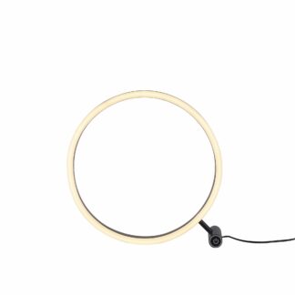 Bordslampa RITUS, svart, ovanlig ring design, LED teknik