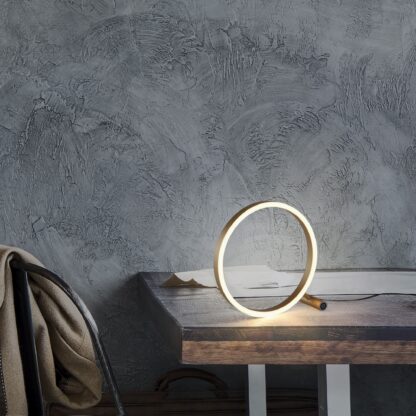 Bordslampa RITUS, mässing, modern ring design - Bild 5