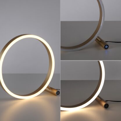 Bordslampa RITUS, mässing, modern ring design - Bild 6