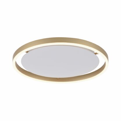 Taklampa RITUS, mässing, LED rund plafond