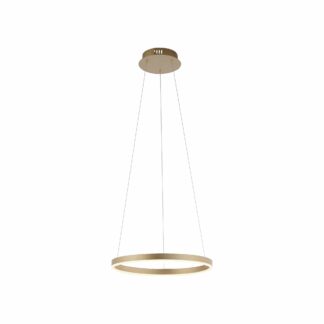 Pendellampa RITUS, mässing, modern LED, steglös dimbar