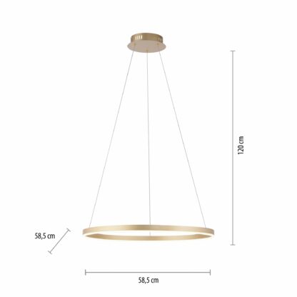 Pendellampa RITUS, mässing, ring design, LED, dimbar - Bild 2