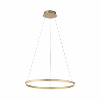 Pendellampa RITUS, mässing, ring design, LED, dimbar