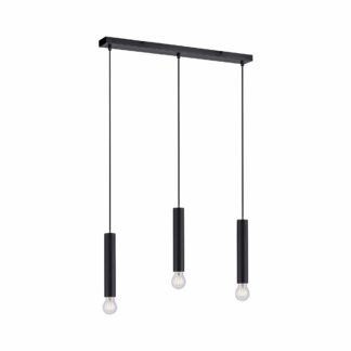Pendellampa BRUNA, svart, 3 ljus armatur, minimalistisk design