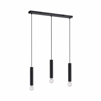 Pendellampa BRUNA, svart, 3 ljus armatur, minimalistisk design