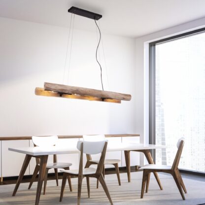 Pendellampa LOG, trädesign, skapar ett varmt ljus - Bild 6
