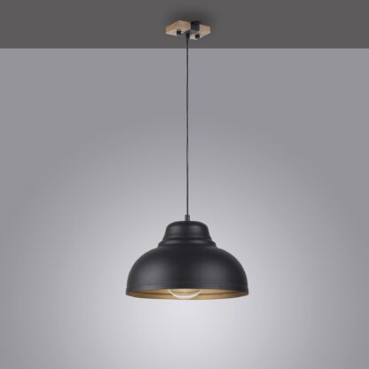 Pendellampa AMIA i svart och mässing med industri känsla - Bild 3