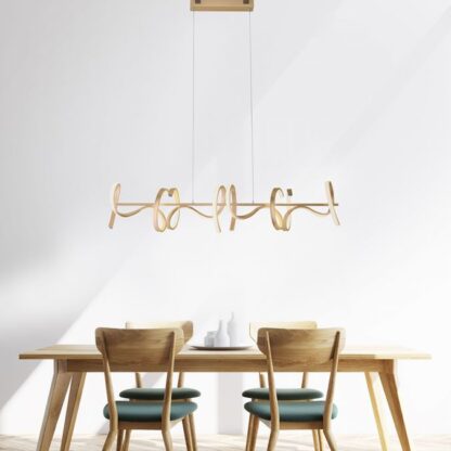 Pendellampa SLINGA, LED, 4 böjda ljusarmar med dimmerfunktion - Bild 3