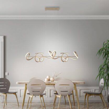 Pendellampa SLINGA, LED, 4 böjda ljusarmar med dimmerfunktion - Bild 8