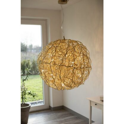 Pendellampa GOLDEN GLOBE, stor mässing boll, höjdjusterbar, guldfärgad - Bild 4