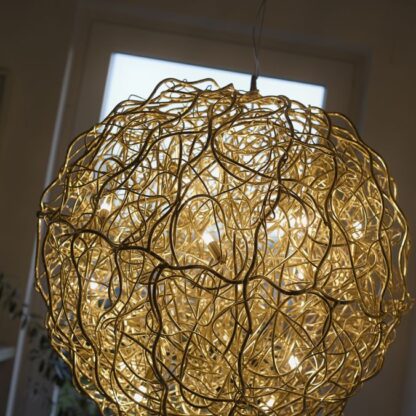 Pendellampa GOLDEN GLOBE, stor mässing boll, höjdjusterbar, guldfärgad - Bild 3