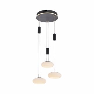 Pendellampa Q-ETIENNE, klassisk pendelarmatur med frostad glas och smart fjärrkontroll