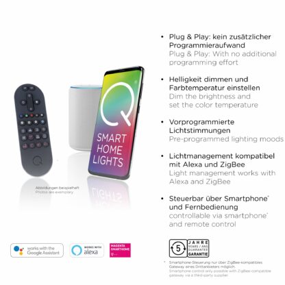 Pendellampa Q-ETIENNE, kökslampa, smart ljusstyrning, frostad glas - Bild 11