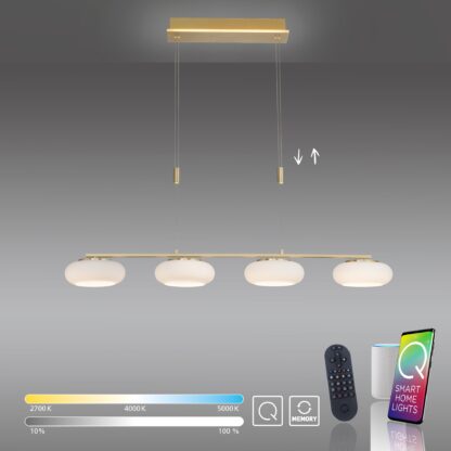 Pendellampa Q-ETIENNE, kökslampa, smart ljusstyrning, frostad glas - Bild 10