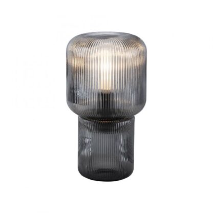 Bordslampa FUNGI mini, glas, grå, retro antik design
