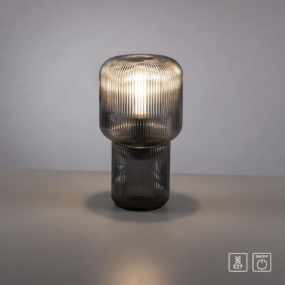 Bordslampa FUNGI mini, glas, grå, retro antik design - Bild 2