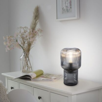 Bordslampa FUNGI mini, glas, grå, retro antik design - Bild 6