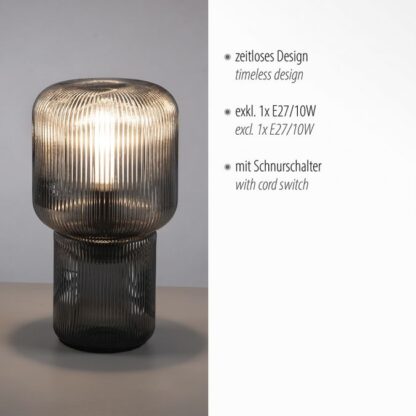 Bordslampa FUNGI mini, glas, grå, retro antik design - Bild 5