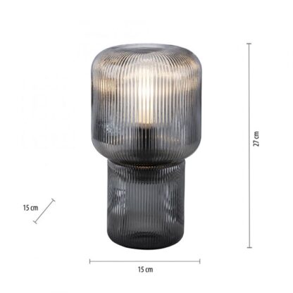 Bordslampa FUNGI mini, glas, grå, retro antik design - Bild 3
