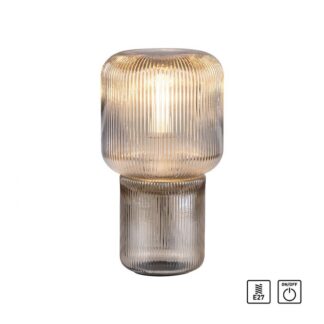 Fönsterlampa FUNGI mini, glas, bärnsten, retro antik design