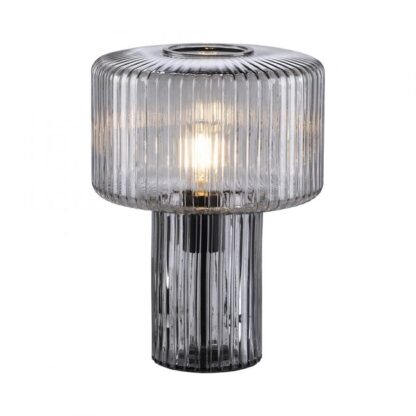 Bordslampa FUNGI, glas, rökfärgad, 70-tals design, antik-retro
