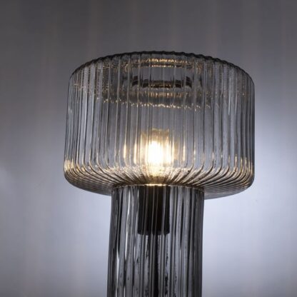 Bordslampa FUNGI, glas, rökfärgad, 70-tals design, antik-retro - Bild 4